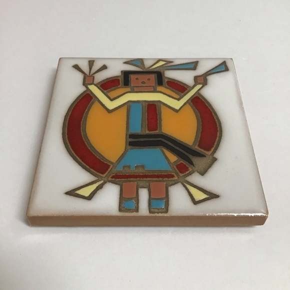 Southwest Native American Tile Mag Mor Studios 4x4" Wall Art Coaster NM Vintage - Picture 6 of 10